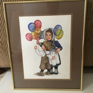 Linda Avey -Children Holding Balloons-Original '84